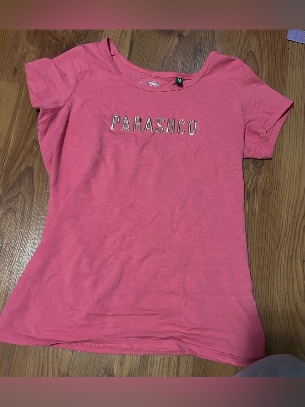 Parasuco Pink Short Sleeve Tee with Metallic Logo 🌷